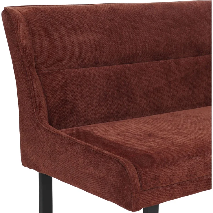 Eckbank HWC-O81, Esszimmerbank Bank, Öko-Tex (310g/m²) Chenille Stoff/Textil Metall 159x210 cm ~ rot – Bild 5