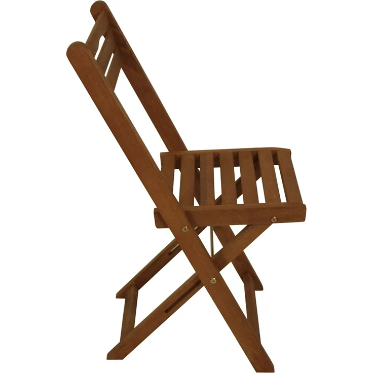 DEGAMO PORTO Garten-Klappstuhl, Holz Eukalyptus, braun, 40cm 2-er Set – Bild 4