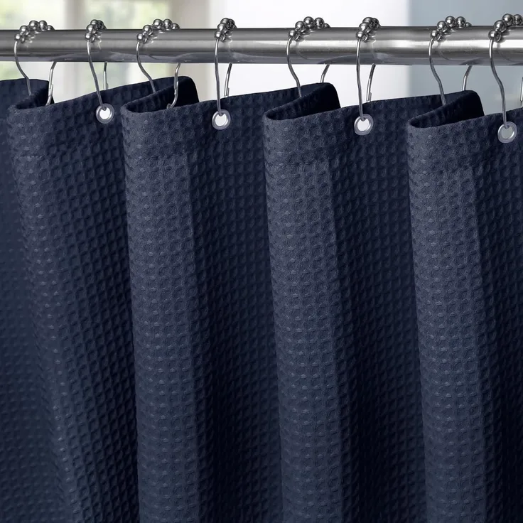 Waffel Duschvorhang Stoff Textil Badewanne Anti Schimmel Vorhang Wasserdicht