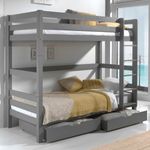 Vipack 'Pino' Etagen-Hochbett 90x200 cm, grau, 180 cm Höhe inkl. 2 Schubladen