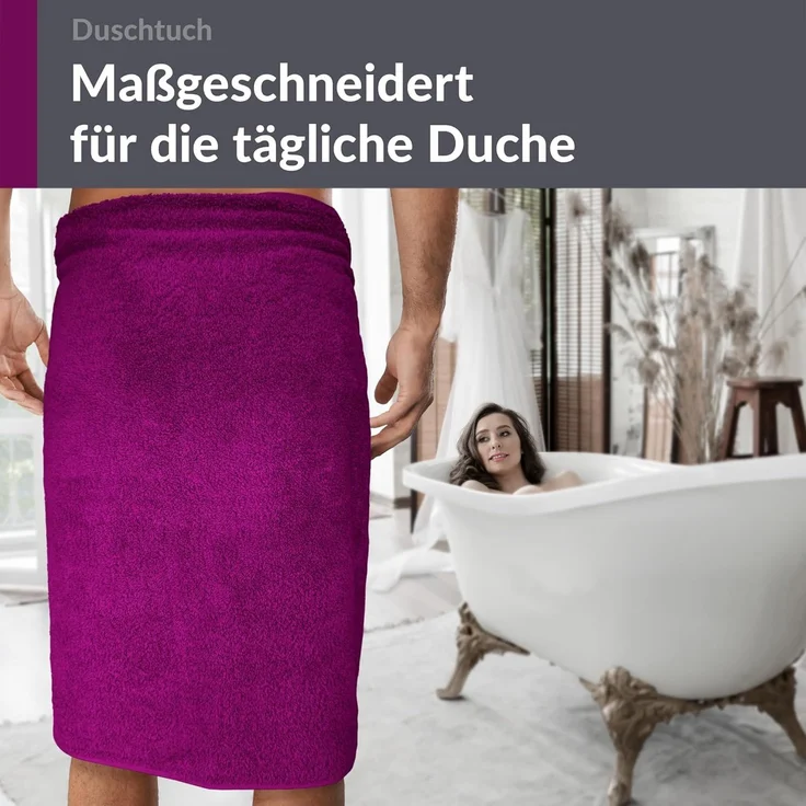 Lashuma Duschtuch Linz, Frottee (1-St), Hochwertiges Duschhandtuch Lila 70x140 cm – Bild 9