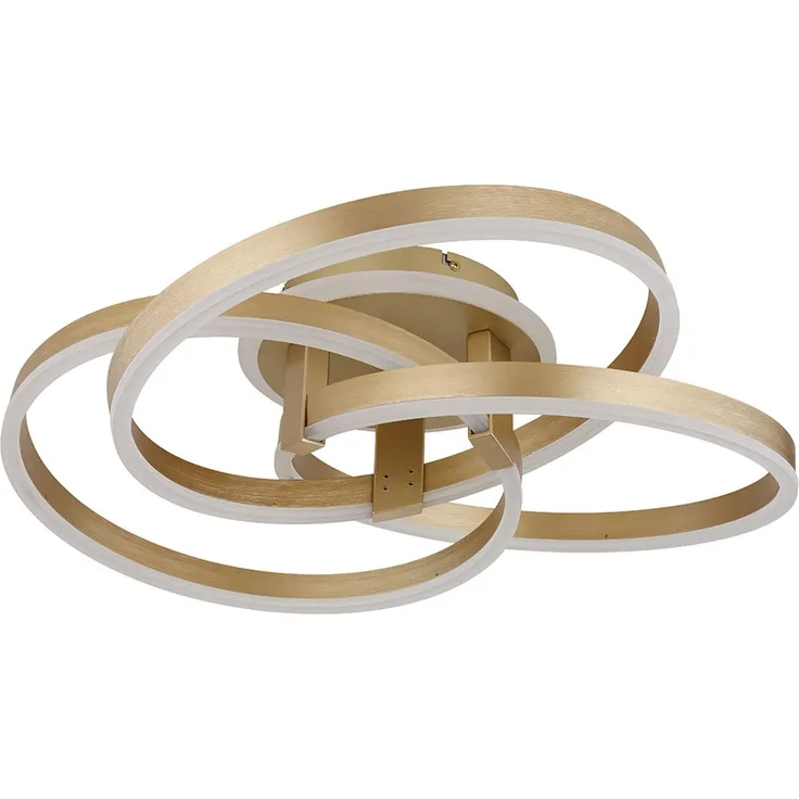 LED Deckenleuchte, Dimmer, Nachtlicht, Gold, CCT, L 60 cm