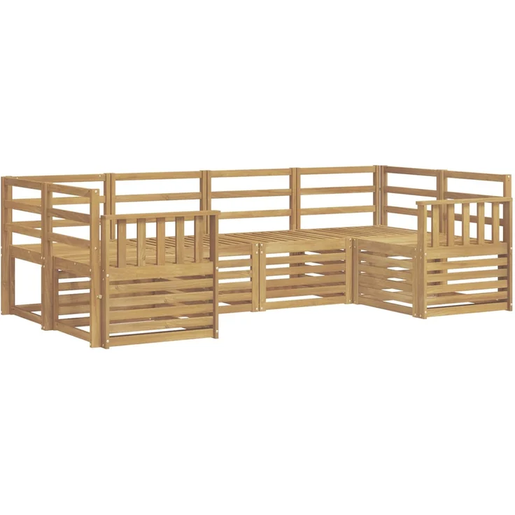vidaXL Outdoor-Sofagarnitur 6 stk. 6-Sitzer Weiß Massivholz Akazie 3392384 – Bild 2