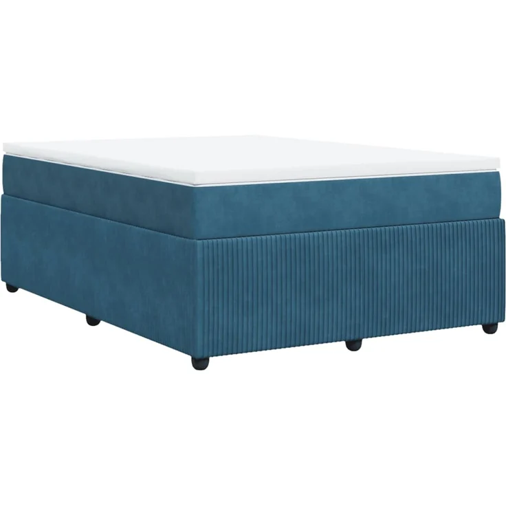 vidaXL Boxspringbett mit Matratze Dunkelblau 160x200 cm Samt 3285654 – Bild 9