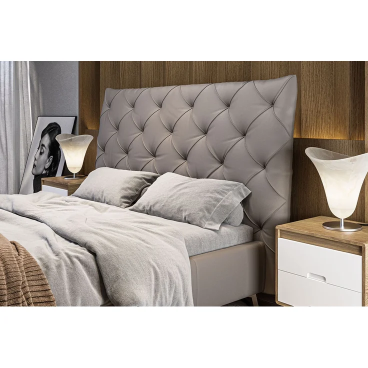 KAWOLA Bett ANNY Polsterbett Leder grau 160x200cm – Bild 2
