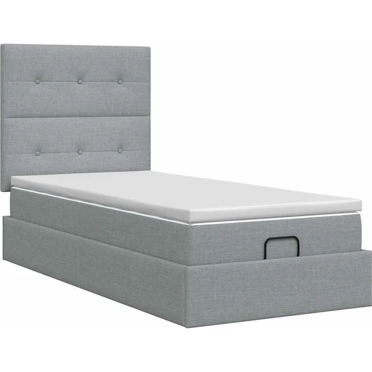 vidaXL Ottoman Bett mit Matratze Hellgrau 80 x 200 cm Stoff 3457445 – Bild 8