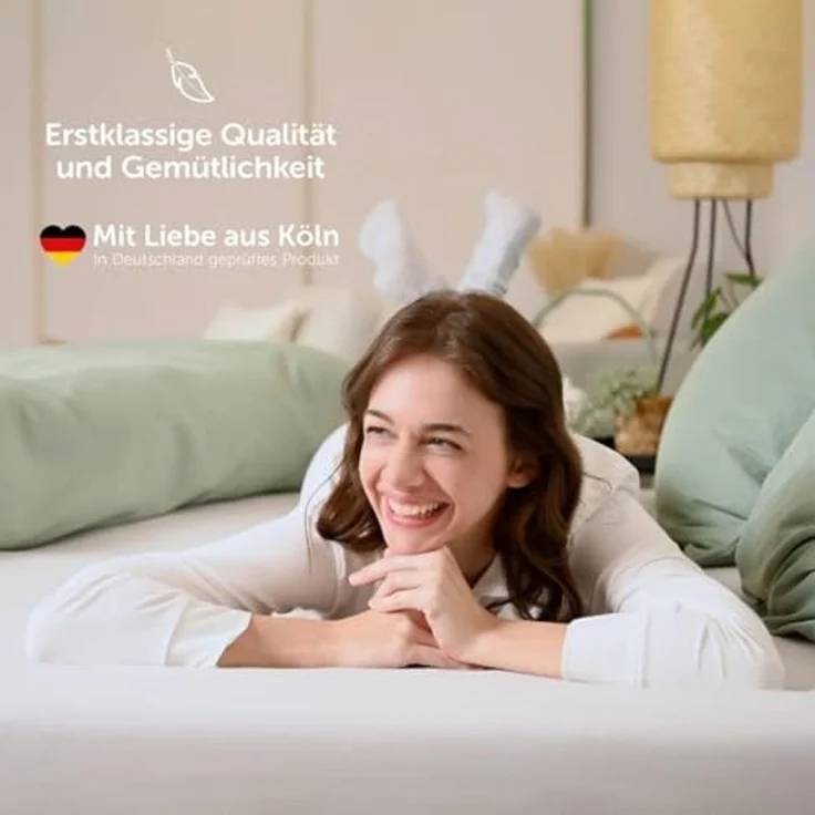 Blumtal® Baumwolle Spannbettlaken für Topper 120x200 cm Basics Jersey - Bettlaken 120x200 cm - Oeko-TEX zertifiziertes Spannbetttuch 120x200 cm - Topper Spannbettlaken - Betttuch - Grau – Bild 3