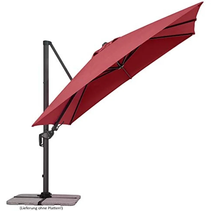 Schneider Schirme Ampelschirm, Rhodos Twist, Bordeaux / Schwarz, 3x3 m – Bild 3