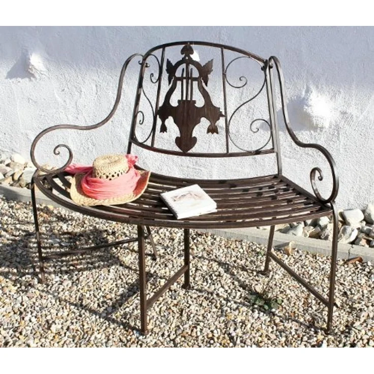 Bank JD130838 aus Metall Gartenbank Sitzbank Baumbank 2-Sitzer 116cm Rundbank – Bild 4