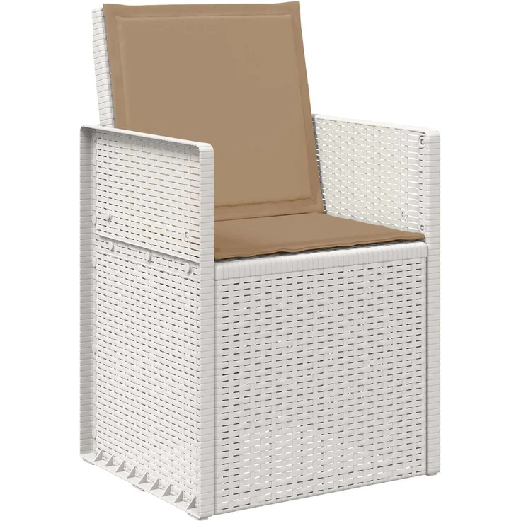 vidaXL Garten Esszimmerstühle 2 pcs Weiß und Taupe PP 8000004 – Bild 4