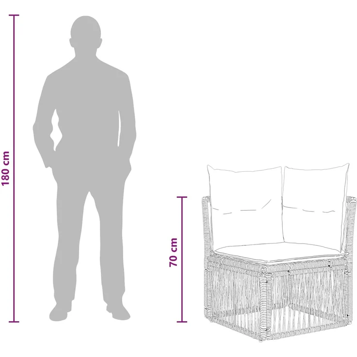 vidaXL Gartensofa-set 3 stk. 3-Sitzanzahl Schwarz Poly-Rattan 3434176 – Bild 9
