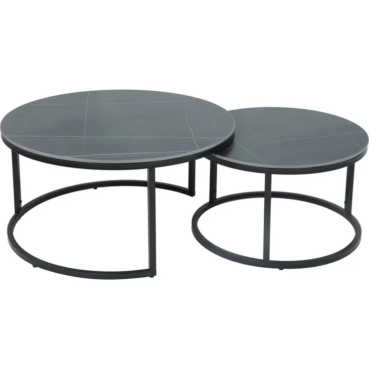 HELA Couchtisch LUIS Topseller (Set, 2-St), 2er Set, 12mm Sinterstein, Marmoroptik, Boho Wohnzimmertisch – Bild 5