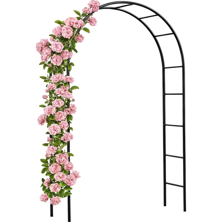 Deuba Rosenbogen Gartenbogen, 240 x 140 x 37 cm, pulverbeschichtetes Metall, 1 Rosenbogen