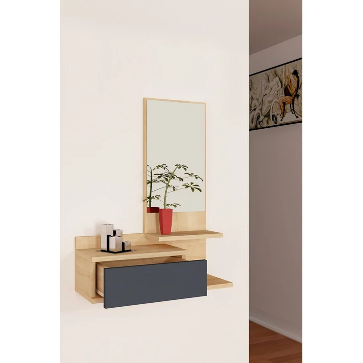 Skye Decor 'Rozella' Garderobe, Eiche / Anthrazit, 60 x 90 x 31,3 cm – Bild 2