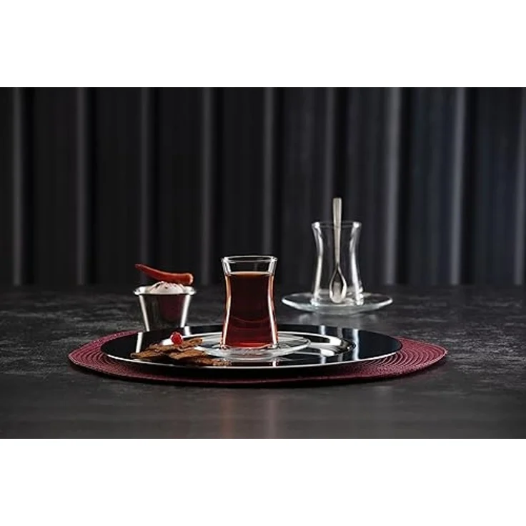 Pasabahce Schüssel Pasabahce Heybeli Teeglas mit Untertasse 160 ml 6er Set, Glas, (Set) – Bild 2