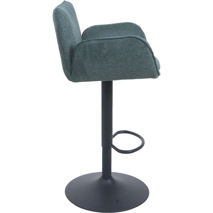 Barhocker HWC-M67, Drehstuhl Barstuhl, mit Armlehne Fußablage drehbar Stoff/Textil Eisen FSC® ~ grün Fuß schwarz – Bild 8
