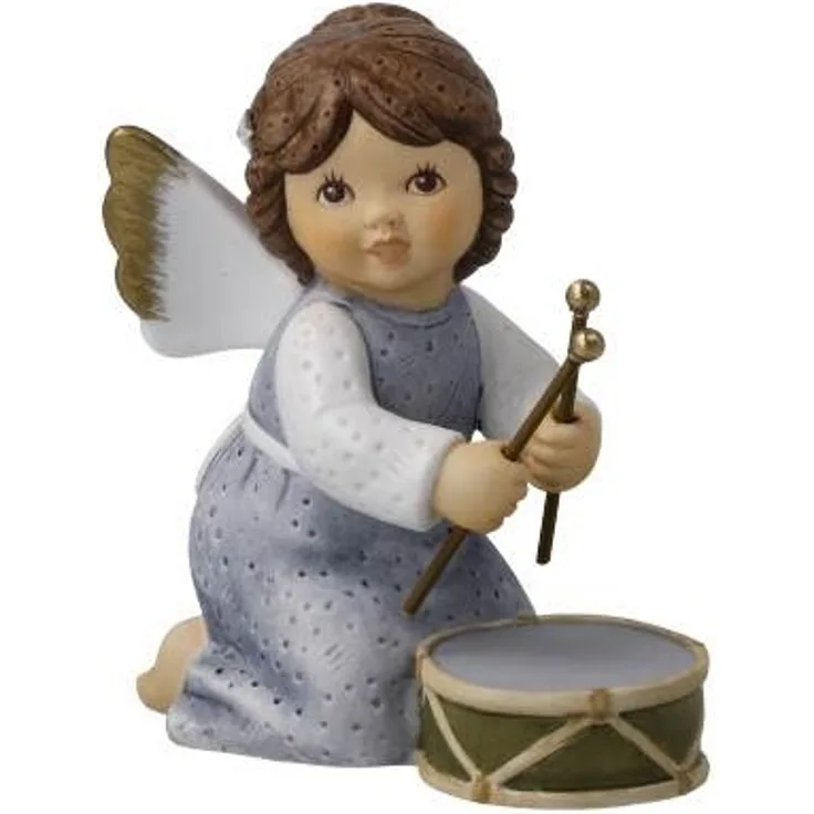 Goebel Engel Trommeln ist toll - Nina & Marco, Engelsfigur, Porzellan, Bunt, 8. 5 cm, 11750771
