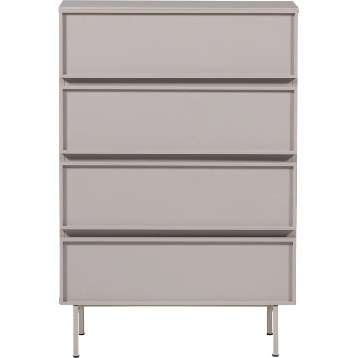 Kommode Tours aus MDF und Metall, modern und geräumig, Sand, 4 Schubladen, 102 x 70 x 42 cm – Bild 3