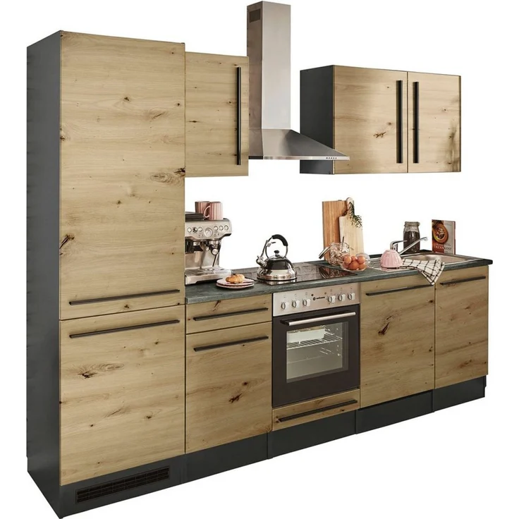 BASIC by Balculina Küchenzeile Jazz, Breite 280 cm, wahlweise mit E-Geräten