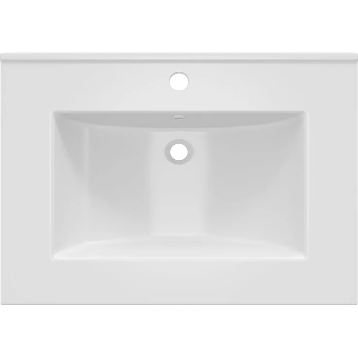 Waschtischunterschrank 61 x 47 x 86 cm mit Keramikwaschbecken und Schubladen – Hochglanzschwarz – Bild 9