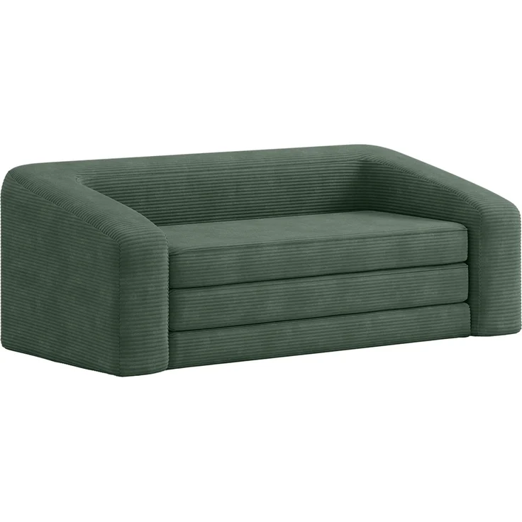 skølm 'Fjäll' Schlafsofa 2 Sitzer mit 2 Kissen, dunkelgrün, Cordsofa ausklappbar, mit Liegefunktion, vakuumverpackt ohne Aufbau – Bild 14