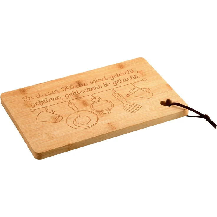 KESPER 58391 Schneidebrett mit Herz, Motiv Küche, 31,5 x 20,5 cm aus Bambus / Servierbrett – Bild 1
