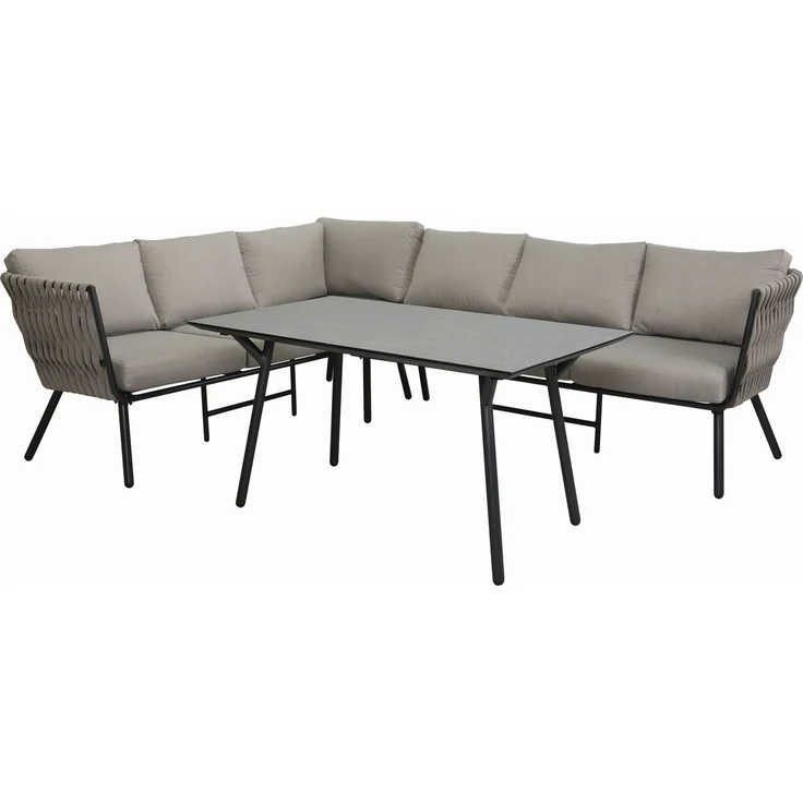 Gardissimo ABBY Ecklounge Gartenmöbel Sitzgruppe Rope taupe links – Bild 6