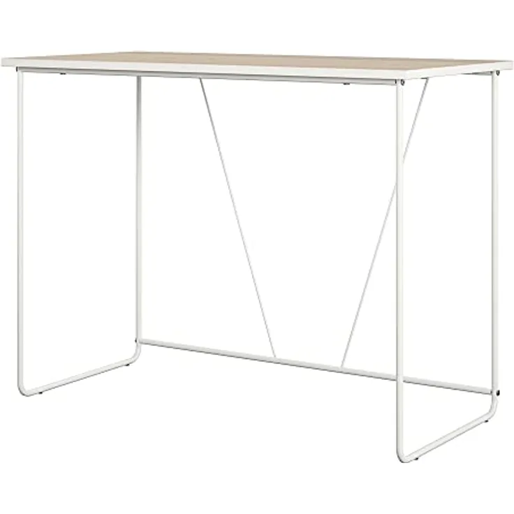 DHP Furniture Dante Computerschreibtisch aus Spanplatte, weißes Metallgestell (BxTxH) 99x49x75 cm