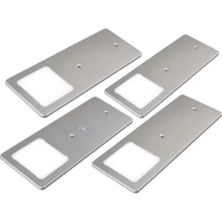 kalb LED Unterbauleuchte Silber 5W - sehr flache Küchenleuchte mit Touch-Dimmfunktion, 4er Set warmweiß, warmweiss – Bild 2