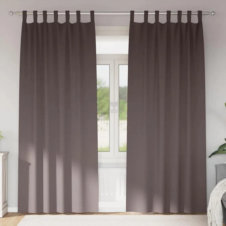 Verdunkelungs-Vorhänge | für Wohnzimmer & Schlafzimmer mit Ringen 2 pcs Dunkelbraun – Bild 2