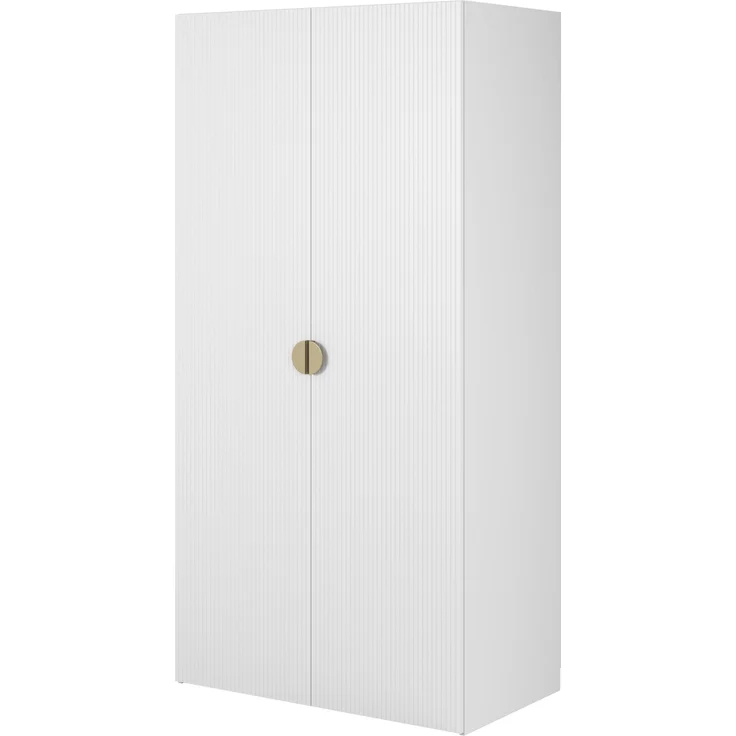 Selsey 'Moonir' Kleiderschrank 2-türig mit Kleiderstange und Schubladen, weiß 200 x 100 x 57 cm – Bild 1