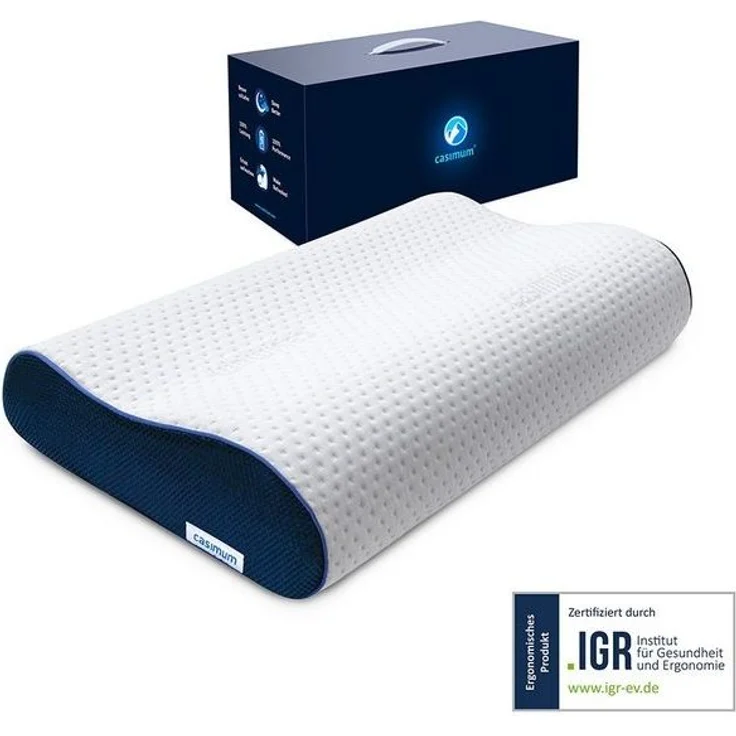casimum Nackenstützkissen Orthopädisch mit atmungsaktivem Klimabezug, Füllung: Memory Foam, Bezug: Ohne, Seitenschläfer, Rückenschläfer, ergonomisches Nackenstützkissen, höhenverstellbar 60x30, ohne Bezug – Bild 4