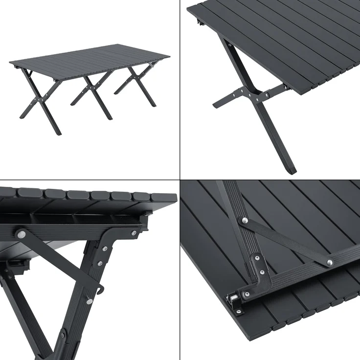 Campingmöbel-Set Botrugno 5-tlg. Textilgewebe Grau [casa. pro] – Bild 6