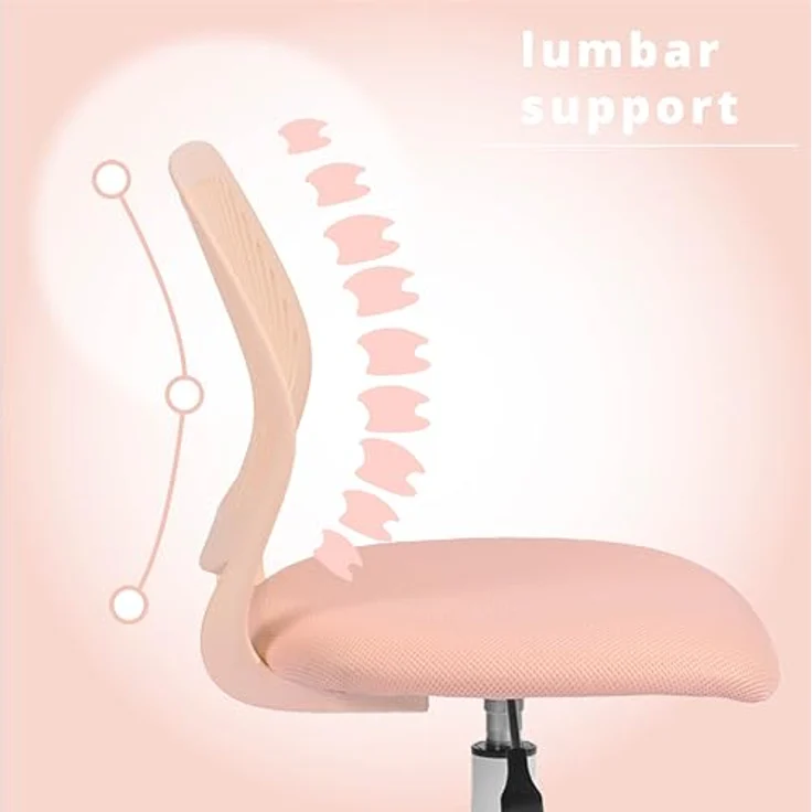 FurnitureR 2X Höhenverstellbarer Drehstuhl - Ergonomischer Schreibtischstuhl für Kinder/Jugendliche, Drehbarer Bürostuhl mit Rollen für Homeoffice & Kinderzimmer – Bild 6