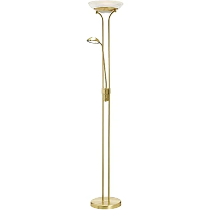 Lindby LED Stehlampe, dimmbare Deckenfluter mit verstellbarem Lesearm, Metall messing, Höhe 183 cm, für Wohnzimmer und Büro – Bild 4