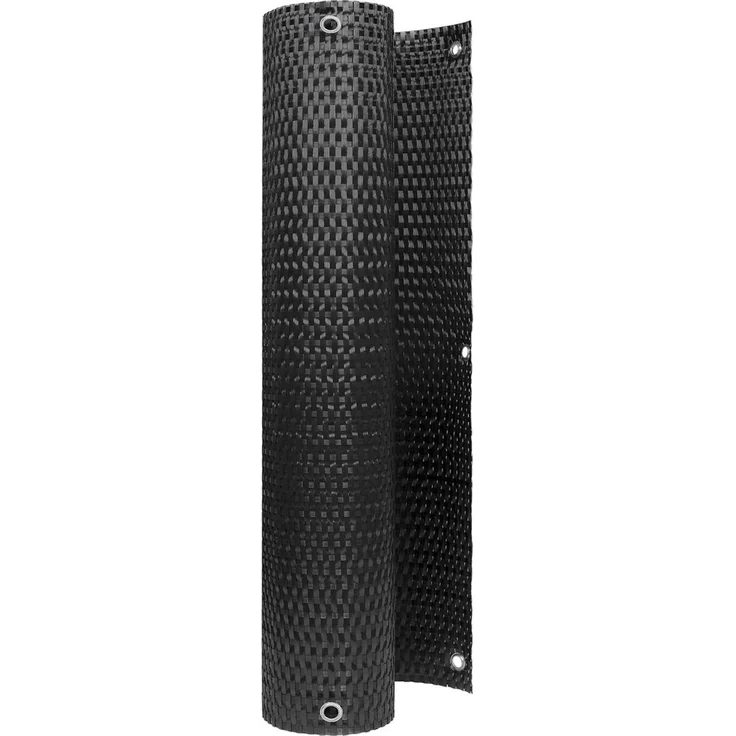vidaXL Balkonsichtschutz mit Ösen 400 x 80 cm Poly-Rattan Schwarz 42032649 – Bild 2