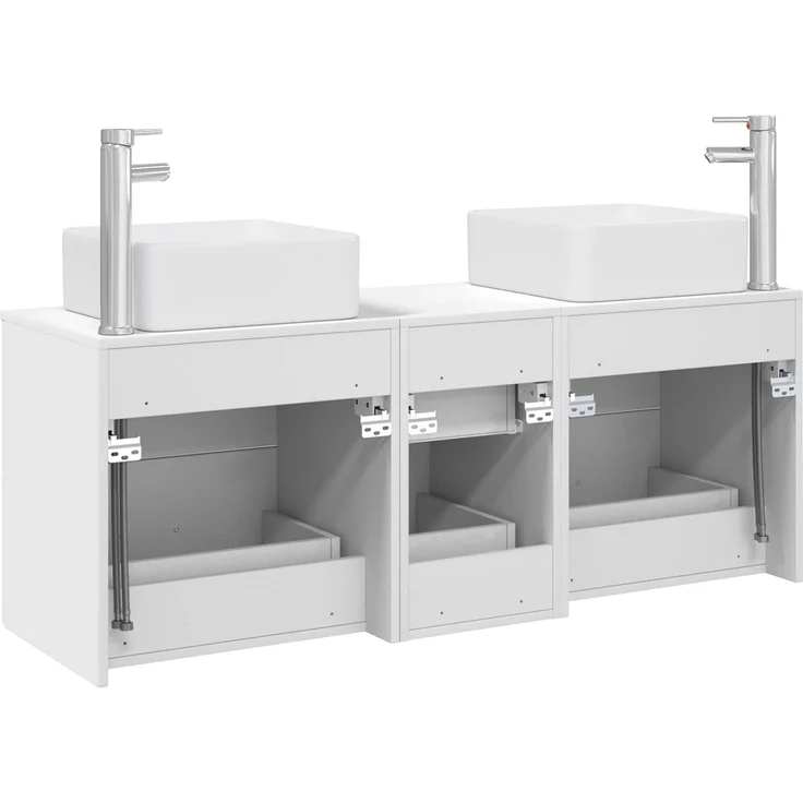 vidaXL Badezimmerschrank-Set 3 stk. Weiß 129 x 41 x 80 cm 3405827 – Bild 7