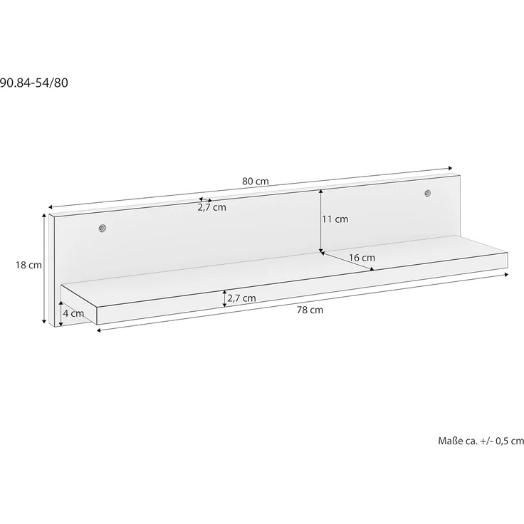 Wandablage Regal Ablage aus Buche Länge wählbar V-90.84-54 – Bild 3