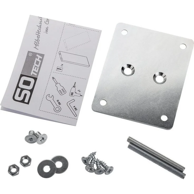 SO-TECH® Tischaufsatz Barkonsole COUNTER Aluminium massiv Höhe 178 mm, (2-St), schräg 60°, Edelstahloptik – Bild 2
