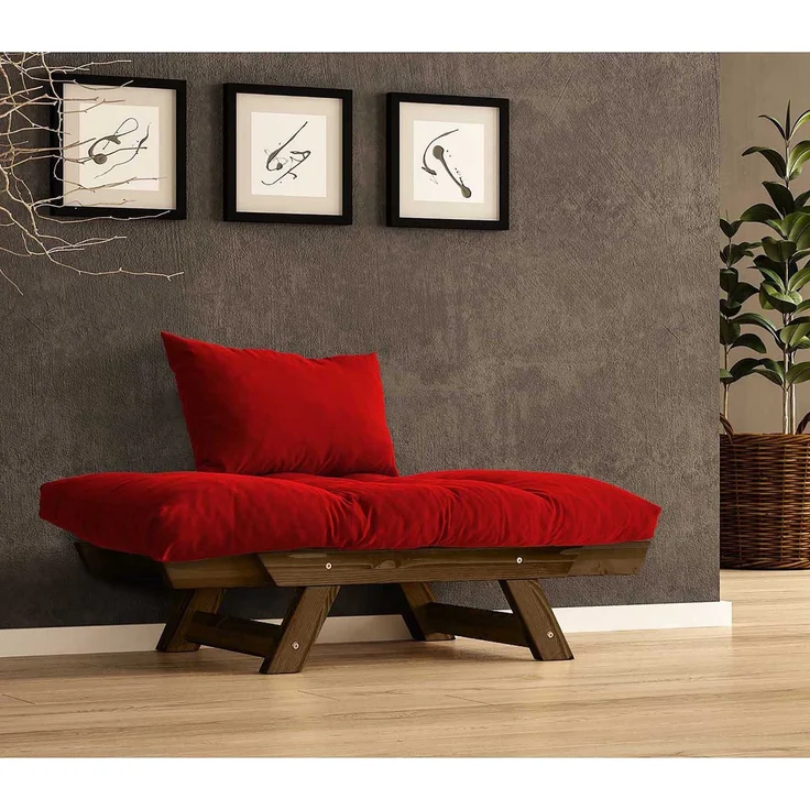 Skye Decor 'CPT8135-140' Garten-Sessel, Walnuss / Rot, 108-140 x 75 cm – Bild 3