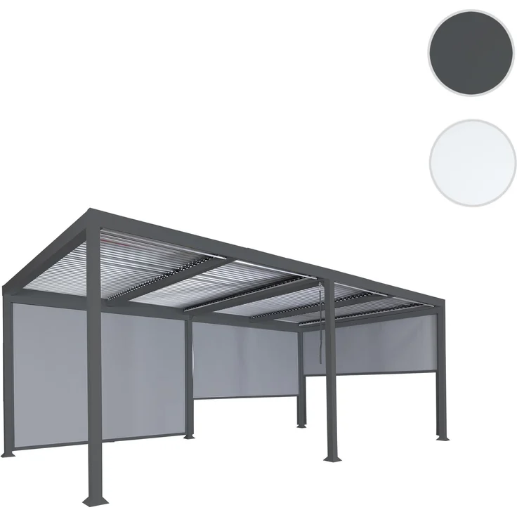 Mendler 'HWC-L41' Pergola mit 3 Seitenwände, Metall anthrazit, 3x6 m – Bild 10