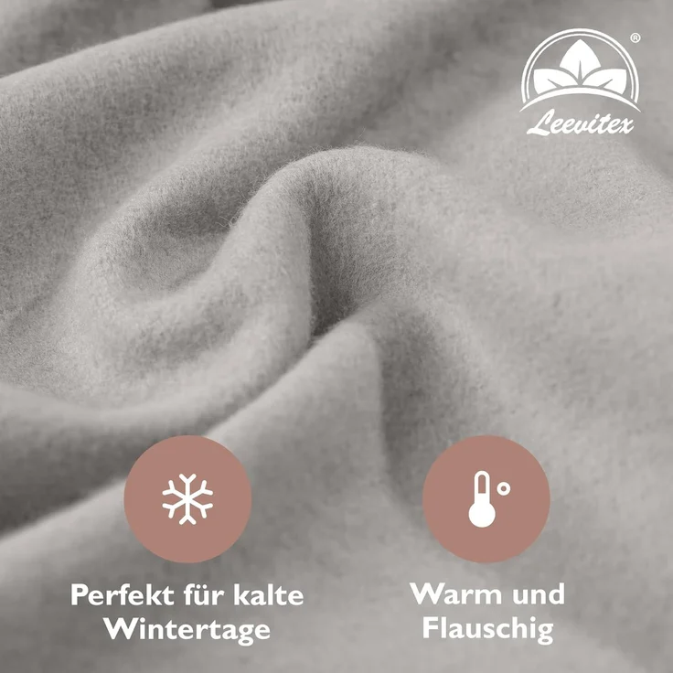 leevitex® Spannbettlaken für kalte Nächte – angenehm weich, passgenau, farbstark & pflegeleicht, Gummizug: Rundum – Bild 3