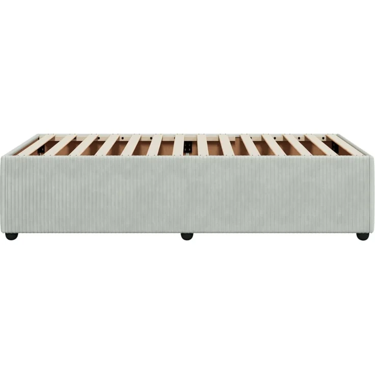 vidaXL Bettgestell ohne Matratze Hellgrau 80x200 cm Samt 3284970 – Bild 5