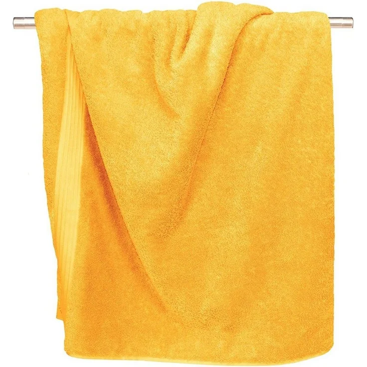 Lashuma Saunatuch Linz, Frottee (1-St), Gelbes Badetuch zum Liegen 70x200 cm – Bild 3