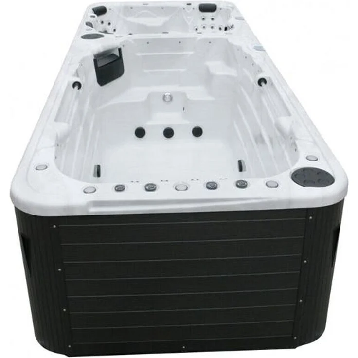 XXXL Luxus Led Swim Spa 580x230 Whirlpool Gegenstromanlage Outdoor Schwimmbecken – Bild 6