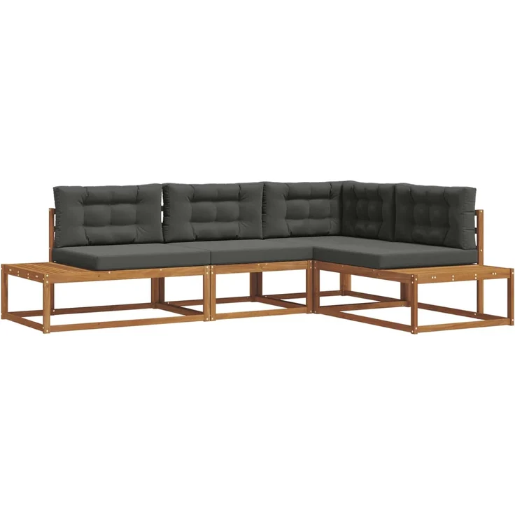 vidaXL Outdoor-Sofagarnitur 4 stk. 4-Sitzer Natur und Anthrazit 3368135 – Bild 2