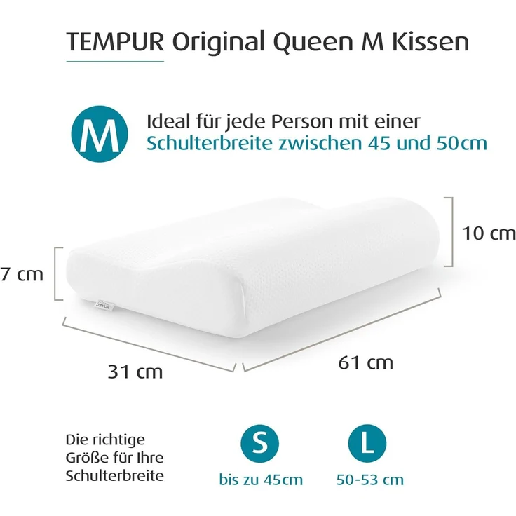 TEMPUR Schlafkissen 'Original Queen M' 61x31x10/7 cm – Bild 2