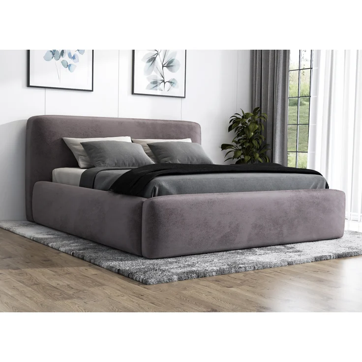 Polsterbett LUMO 160x200 mit Matratze, Bettkasten und Lattenrost. Farbe: Grau 16 – Bild 2