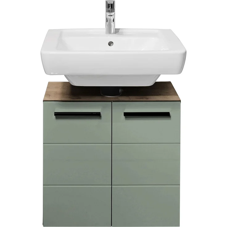 Badezimmer-Set >Vista< (4-tlg.) in Viking Oak / Schilfgrün - 170x190x31 (BxHxT) – Bild 4