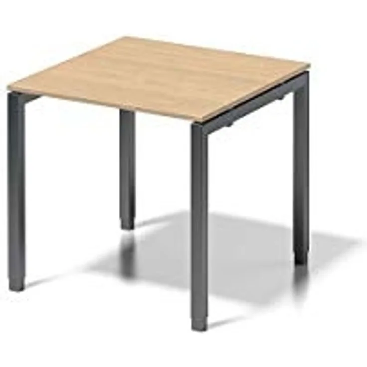 BISLEY Cito Schreibtisch, 650-850 mm höheneinstellbares U-Gestell, Metall, Mp334 Dekor Ahorn, Gestell Anthrazitgrau, 80 x 80 x 85 cm